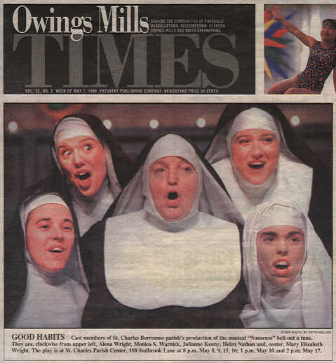 Cast Color Photo on Owings Mills Times Cover, 5/7/98